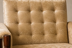  M veis Provenzal M veis Provenzal Lounge Chair in Jacaranda Champagne Mohair Velvet Brazil - 4694235