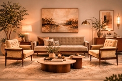  M veis Provenzal M veis Provenzal Lounge Chair in Jacaranda Champagne Mohair Velvet Brazil - 4694236