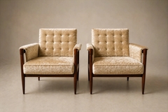  M veis Provenzal M veis Provenzal Lounge Chair in Jacaranda Champagne Mohair Velvet Brazil - 4694237