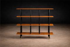  M veis Val rio Brazilian Modernist Bookshelf in Ebonized Pau Marfim with Bronze Sabots - 4525325