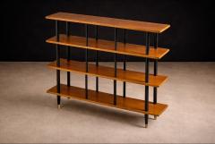  M veis Val rio Brazilian Modernist Bookshelf in Ebonized Pau Marfim with Bronze Sabots - 4525327