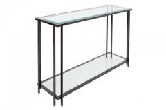  M2000 Furniture Co Black Chromed Two Tier Console Table - 438145
