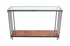  M2000 Furniture Co Black Chromed and Burl Console Table - 438187