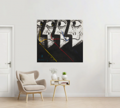  MARQUES DE JADRAQUES ABSTRACT OIL ON CANVAS TITLED TRES DALIS BY MARQUES DE JADRAQUES - 3565794