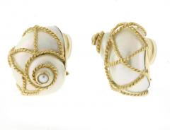  MAZ MAZ SHELL EARRINGS WITH GOLD ROPE - 2957604