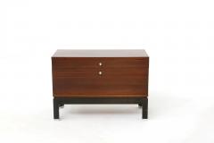  MIM Mobili Italiani Moderni Pair of MiM bedside tables in wood brown and steel from 1960s - 1531654
