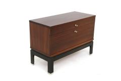  MIM Mobili Italiani Moderni Pair of MiM bedside tables in wood brown and steel from 1960s - 1531655