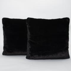  MOGUL Modern Black Fur Decorative Pillow by MOGUL - 4235179