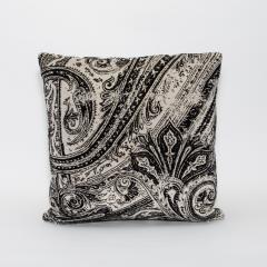  MOGUL Modern Black and White Paisley Velvet Decorative Pillow by MOGUL - 4235204