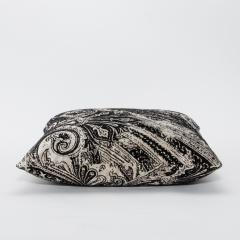  MOGUL Modern Black and White Paisley Velvet Decorative Pillow by MOGUL - 4235206