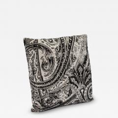  MOGUL Modern Black and White Paisley Velvet Decorative Pillow by MOGUL - 4249092