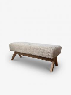  MONC XIII METROPOLE 4 BACKLESS BENCH IN SHEARLING - 3226013