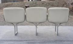  Madison Furniture Rare Madison Furniture Three Seat Chromed Steel White Leather Bench or Sofa - 4107508