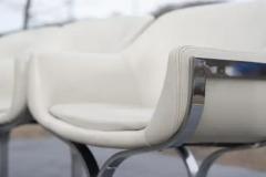  Madison Furniture Rare Madison Furniture Three Seat Chromed Steel White Leather Bench or Sofa - 4107525