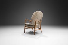  Madsen Schubell Madsen Schubell Highback Chair in Sheepskin Denmark 1950s - 4374657