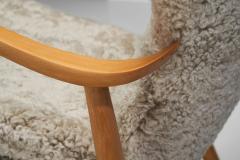  Madsen Schubell Madsen Schubell Highback Chair in Sheepskin Denmark 1950s - 4374665