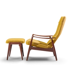  Madsen Schubell Madsen Schubell MS20 Mid Century Danish Teak Reclining Lounge Chair Ottoman - 4740565