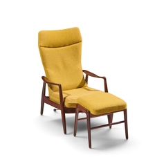  Madsen Schubell Madsen Schubell MS20 Mid Century Danish Teak Reclining Lounge Chair Ottoman - 4740573