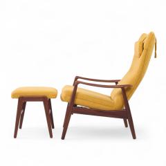  Madsen Schubell Madsen Schubell MS20 Midcentury Danish Teak Reclining Lounge Chair and Ottoman - 4227986