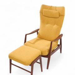  Madsen Schubell Madsen Schubell MS20 Midcentury Danish Teak Reclining Lounge Chair and Ottoman - 4227994