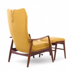  Madsen Schubell Madsen Schubell MS20 Midcentury Danish Teak Reclining Lounge Chair and Ottoman - 4227995