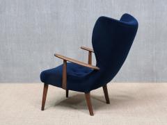 Madsen Schubell Madsen Schubell Pragh Armchair in Navy Pierre Frey Velvet Denmark 1950s - 4492570
