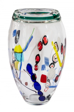  Maestro Vetraio Mid Century Italian Seguso e Barovier Handmade Murano Glass Vase - 3054475
