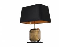  Maho Design Hollywood Regency Table Lamp in 24 Karat Gold and Brass Etched Artwork by Maho - 939665