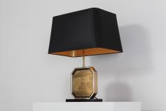  Maho Design Hollywood Regency Table Lamp in 24 Karat Gold and Brass Etched Artwork by Maho - 939666