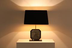  Maho Design Hollywood Regency Table Lamp in 24 Karat Gold and Brass Etched Artwork by Maho - 939667
