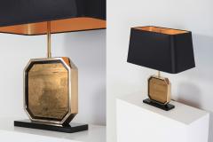  Maho Design Hollywood Regency Table Lamp in 24 Karat Gold and Brass Etched Artwork by Maho - 939669