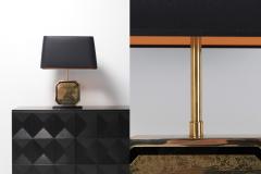  Maho Design Hollywood Regency Table Lamp in 24 Karat Gold and Brass Etched Artwork by Maho - 939672