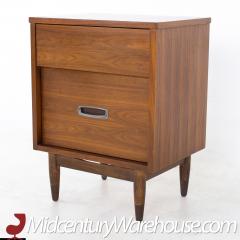  Mainline by Hooker Mainline by Hooker Mid Century Walnut and Stainless Nightstand - 3688650