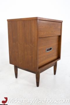  Mainline by Hooker Mainline by Hooker Mid Century Walnut and Stainless Nightstand - 3688652