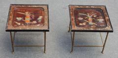  Maison Bagu s 1950 1970 Pair of End of Sofa in the Style of Maison Bagu s Lacquer of China - 2402435