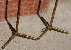  Maison Bagu s 1950 1970 Pair of Golden Bronze or Brass Floor Lamps Maison Bagu s Model Bamboo - 2392824
