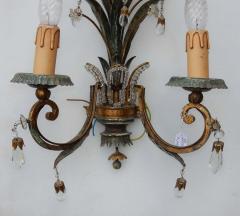 Maison Bagu s 1950 1970 Pair of Sconces with Pineapple Leaves in the Style of Maison Bagu s - 2446452