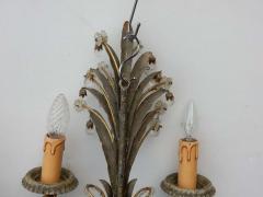  Maison Bagu s 1950 1970 Pair of Sconces with Pineapple Leaves in the Style of Maison Bagu s - 2446464