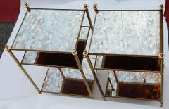  Maison Bagu s 1950 1970 Pair of Shelves Has 3 Levels Style of Maison Bagu s with Olded Mirror - 2346652