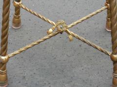  Maison Bagu s 1950 1970 Pair of Stools Gilded Brass Style Rope in the Style of Maison Bagu s - 2422515
