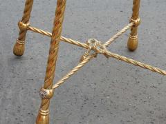  Maison Bagu s 1950 1970 Pair of Stools Gilded Brass Style Rope in the Style of Maison Bagu s - 2422516