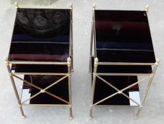  Maison Bagu s 1950 70 Pair of Shelves Three Levels in The Style Of Maison Bagu s Black Opaline - 2402397