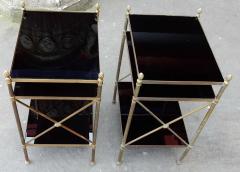  Maison Bagu s 1950 70 Pair of Shelves Three Levels in The Style Of Maison Bagu s Black Opaline - 2402399