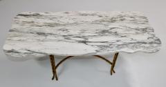  Maison Bagu s 1950s Maison Bagues Gilt Bronze Coffee Table With Carrara Marble Top - 3262021