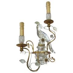  Maison Bagu s 1960s Sconce Pair With Paraquet in the Style of Maison Bagu s or Banci - 2341895