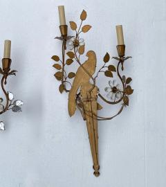  Maison Bagu s 1970 Pair Of Wall Lights With Parakeet Placed On A Sheath Maison Bagu s - 2313105