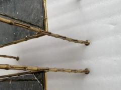  Maison Bagu s 1970 Pair of Gilt Bronze Tables Bamboo Decor Maison Bagu s Olded Mirror Tops - 3747600