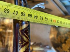  Maison Bagu s 1970 Pair of Maison Bagu s Pedestal Tables Bamboo Decor in Gilt Bronze - 4374939