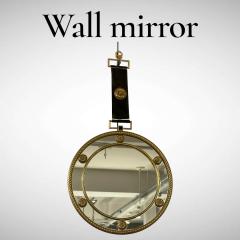  Maison Bagu s 1970s Bronze and suede wall mirror attributed to maison Bagu s - 4581635
