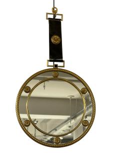  Maison Bagu s 1970s Bronze and suede wall mirror attributed to maison Bagu s - 4581637